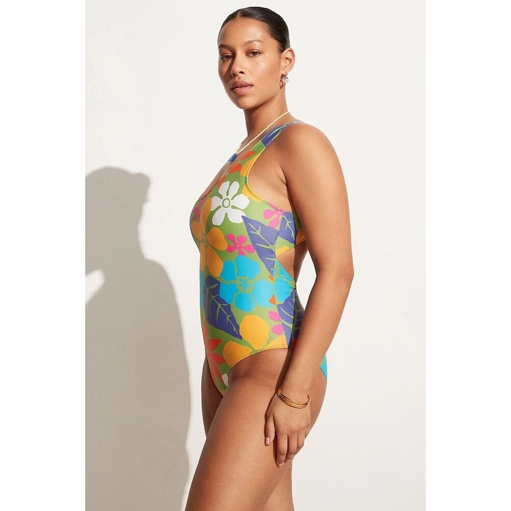 Floral One-Shoulder Swimsuit - Picture 9 of 16